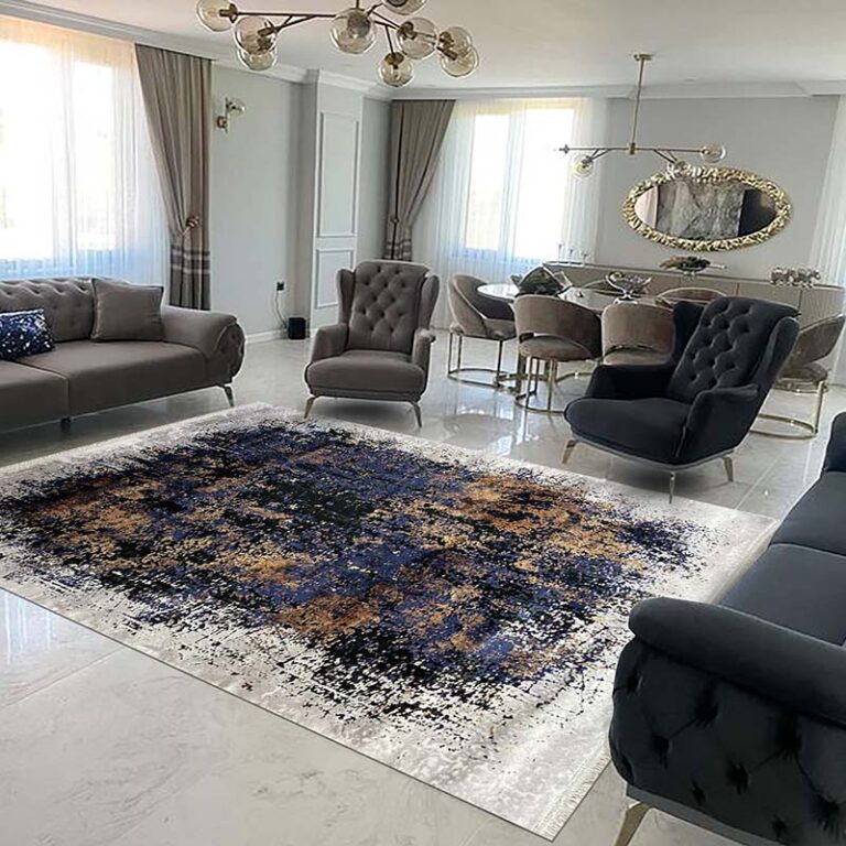 Covor Babil BX05 Gri/Albastru/Auriu