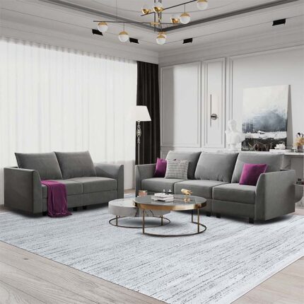 Covor Ikon IK09C Negru/Gri