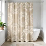 PERDEA DUȘ 180X200 CM DESIGN SPIRALE - CREM