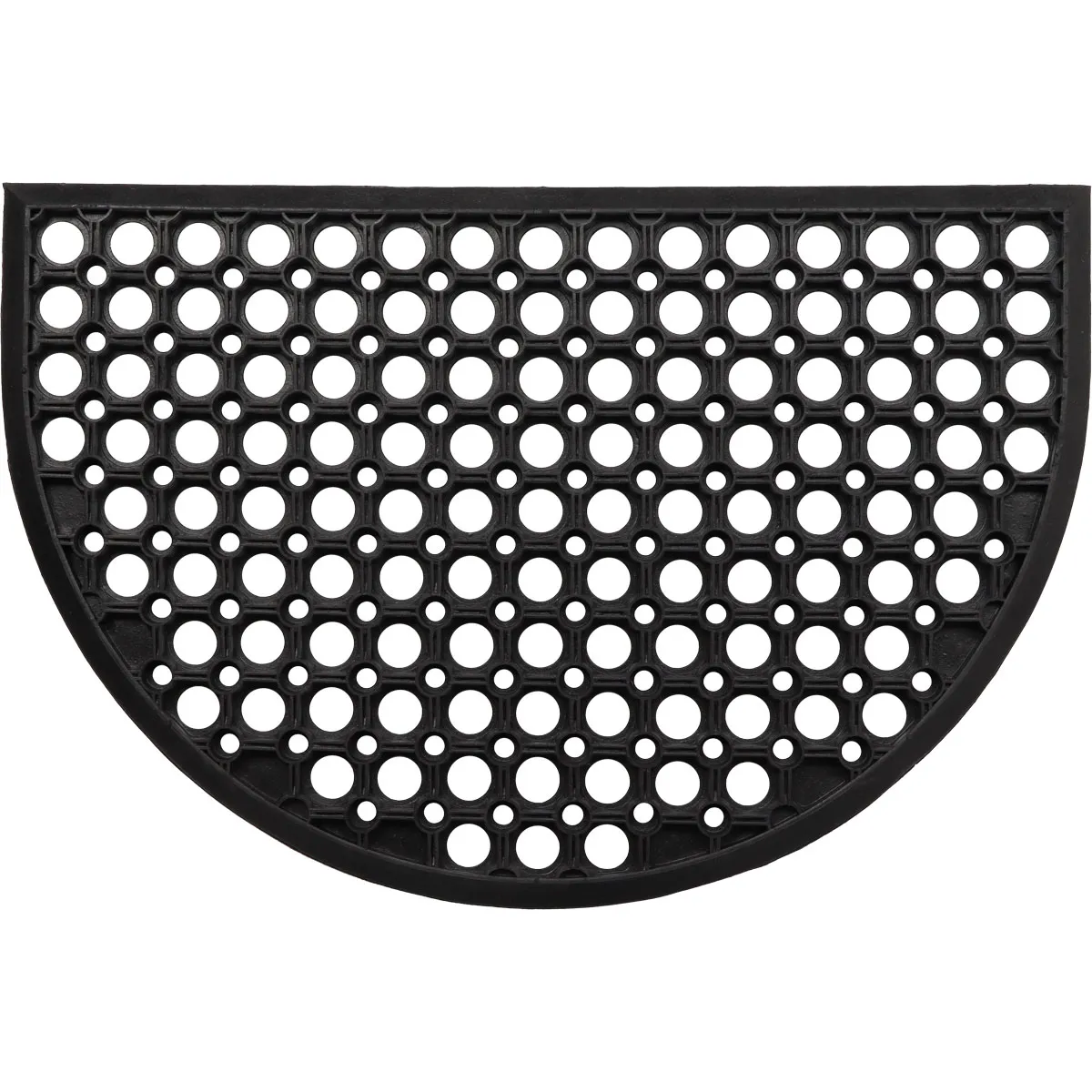 1444095 COVOR INTRARE 40X60 CM – SEMILUNA PERFORAT NEGRU POLYESTER+PVC - imagine 1