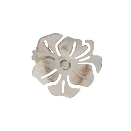 CLEMĂ DECORATIVĂ PERDELE ȘI DRAPERII/ SET CLIP METAL FLOARE / ALB AURIU, COMPOZITIE METAL
