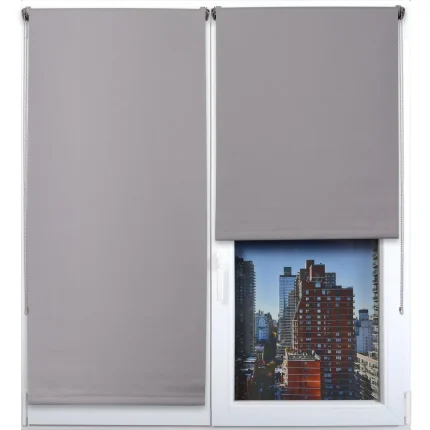 RULOU BLACKOUT 120X180 CM – GRI COMPOZIȚIE POLYESTER + PVC | JALUZELE