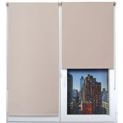 RULOU BLACKOUT 90X180 CM – BEJ COMPOZIȚIE POLYESTER + PVC | JALUZELE