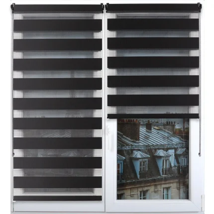 RULOU ZEBRA 60X180 CM – NEGRU COMPOZIȚIE POLYESTER | JALUZELE