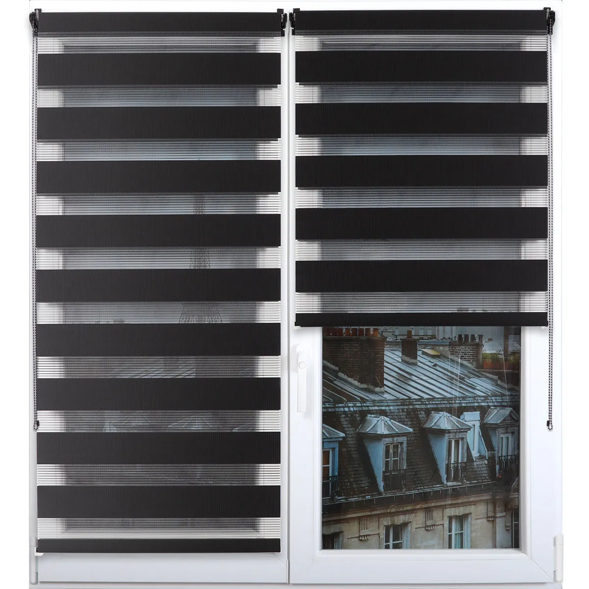 35026018095 RULOU ZEBRA 60X180 CM – NEGRU COMPOZIȚIE POLYESTER | JALUZELE - imagine 1