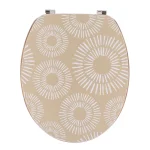 CAPAC TOALETĂ 45 CM MDF PRINDERI INOX - DESIGN SPIRALE - CREM | CAPACE WC