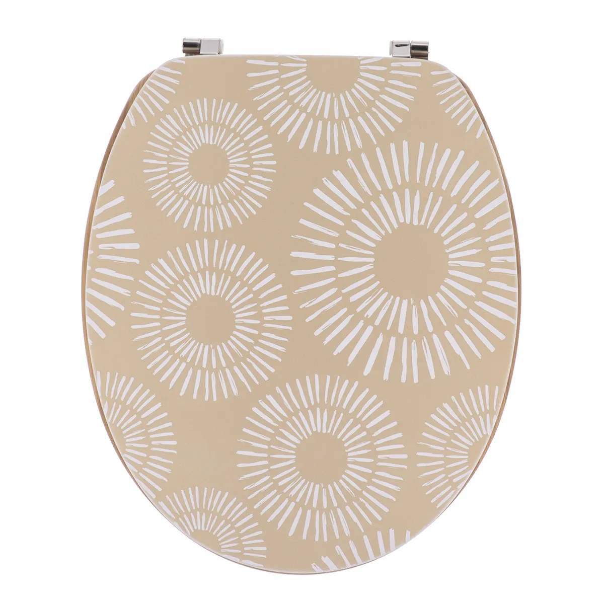 4110785 CAPAC TOALETĂ 45 CM MDF PRINDERI INOX - DESIGN SPIRALE - CREM | CAPACE WC - imagine 1
