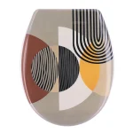 CAPAC TOALETĂ 45 CM DUROPLAST - DESIGN GEOMETRIC - MULTICOLOR | CAPACE WC