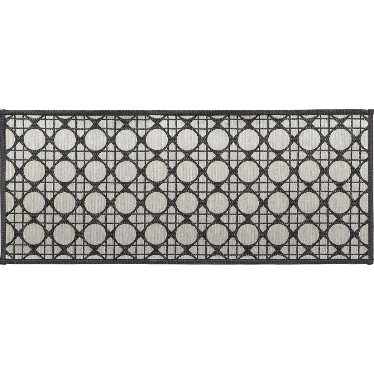 470121086 COVOR BUCĂTĂRIE 50X120 CM – GEOMETRIC NEGRU COMPOZITIE 100% POLYESTER - imagine 1
