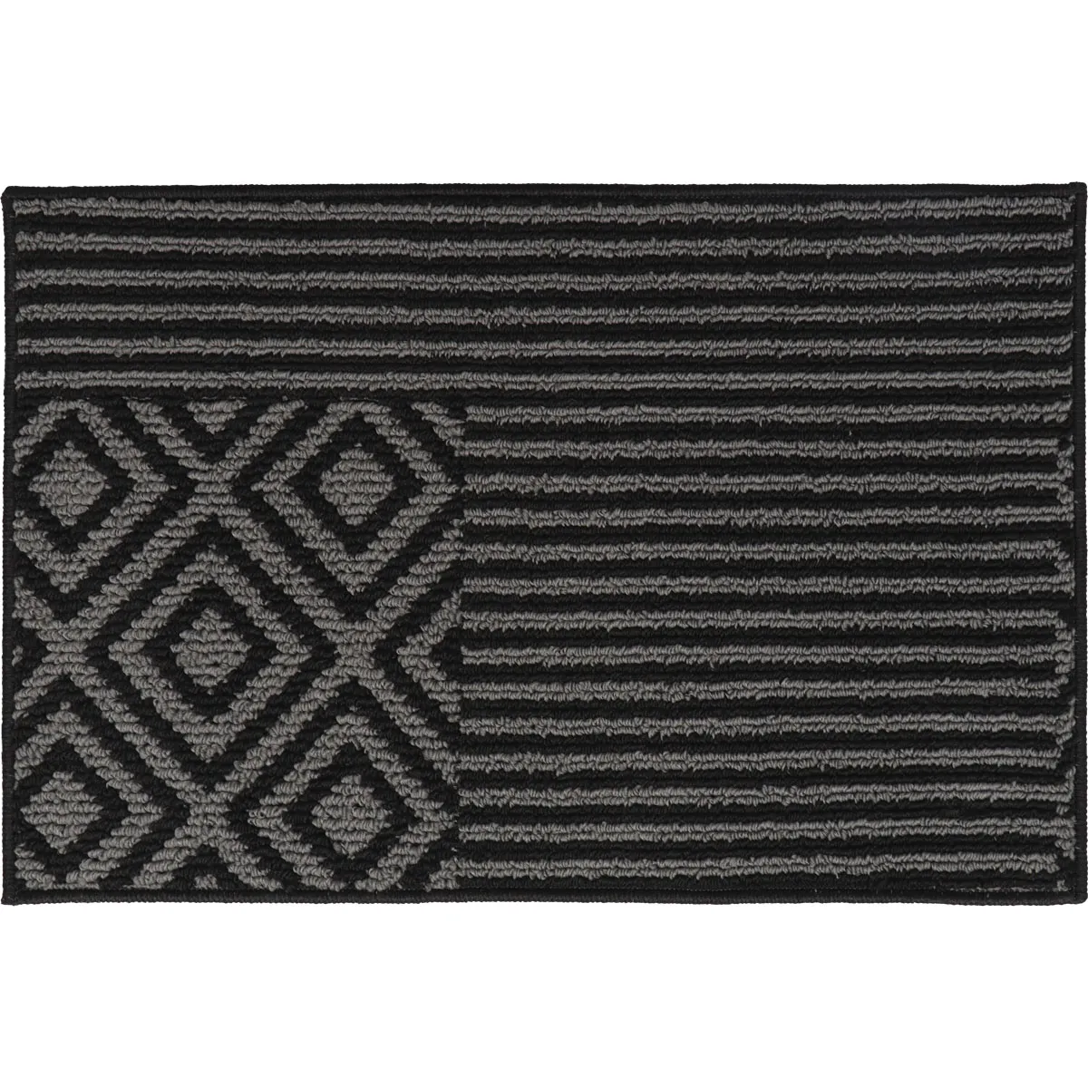 490151188 COVOR BUCĂTĂRIE 40X60 CM – AZTECA NEGRU COMPOZITIE 100% POLYESTER - imagine 1