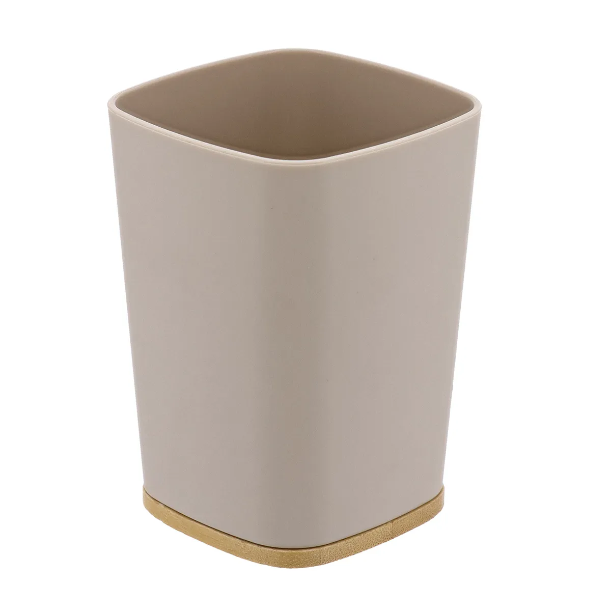 61110161 SUPORT PERIUȚE PLASTIC SI BAMBOO - CREM - imagine 1