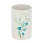 SUPORT PERIUȚE CERAMICĂ DESIGN FLORAL - ALB / BLEU