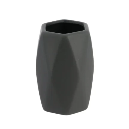 suport periuțe ceramică design diamant gri antracit