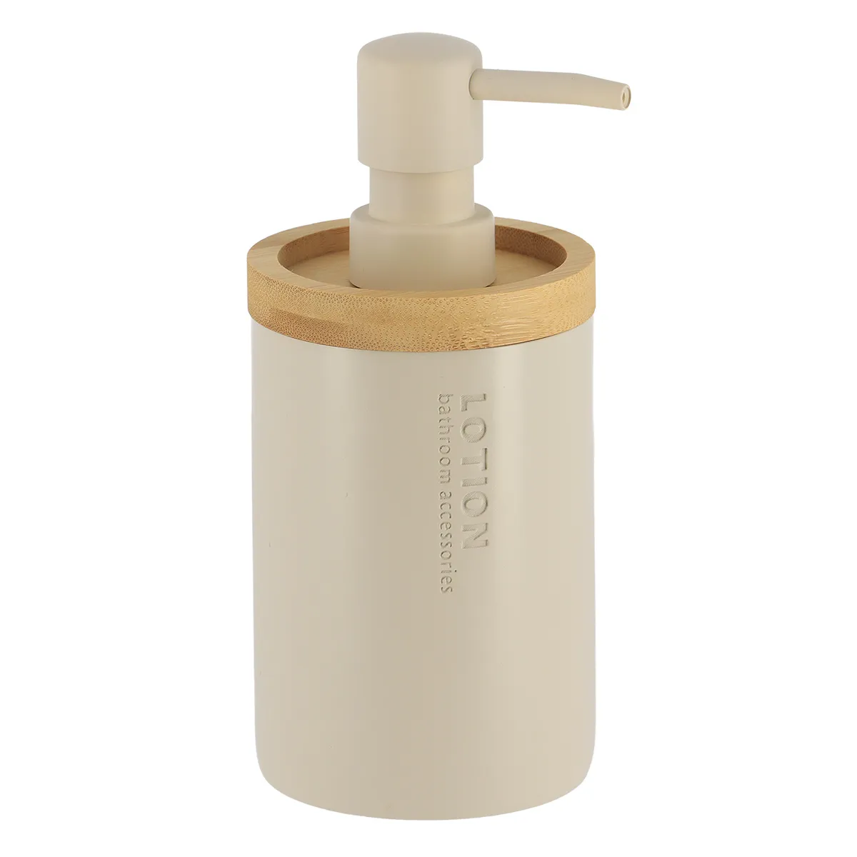 62101161 DISPENSER SĂPUN POLIRĂȘINĂ / BAMBUS 280 ML - CREM / BAMBOO - imagine 1