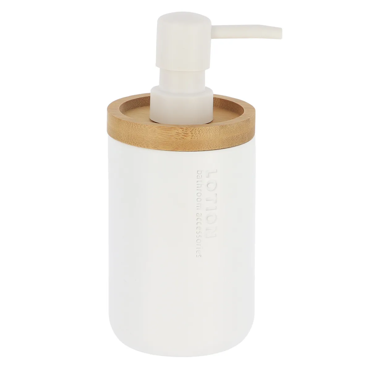 62101210 DISPENSER SĂPUN POLIRĂȘINĂ / BAMBUS 280 ML - ALB / BAMBOO - imagine 1