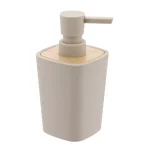 DISPENSER SĂPUN PLASTIC SI BAMBUS 380 ML - BEJ