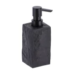 DISPENSER SĂPUN POLIRĂȘINĂ DESIGN PIATRĂ 260 ML - NEGRU