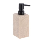 DISPENSER SĂPUN POLIRĂȘINĂ DESIGN PIATRĂ 260 ML - CREM