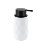 DISPENSER SĂPUN PLASTIC 210 ML - ALB / NEGRU