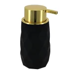DISPENSER SĂPUN PLASTIC 210 ML - NEGRU / AURIU