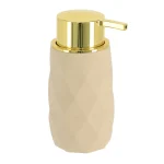 DISPENSER SĂPUN PLASTIC 210 ML - CREM / AURIU