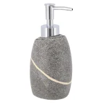 DISPENSER SĂPUN POLIRĂȘINĂ DESIGN PIATRĂ 240 ML - GRI