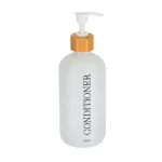 DISPENSER BALSAM 500ML STICLĂ/ BAMBUS - ALB MAT