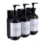 SET DISPENSER GEL DUȘ 500 ML SUPORT PERETE - NEGRU