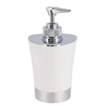 DISPENSER SĂPUN PLASTIC 280 ML CONIC - ALB / ARGINTIU
