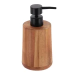 DISPENSER SĂPUN LEMN 200ML - STEJAR / NEGRU