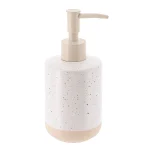 DISPENSER SĂPUN CERAMICĂ 330ML LACUIT CU INSERTII - ALB / BEJ