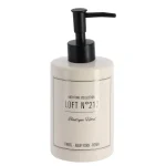 DISPENSER SĂPUN CERAMICĂ 320 ML DESIGN GRAFIC - ALB / NEGRU