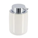 DISPENSER SĂPUN CERAMICĂ 235 ML ROTUND - ALB / CROM