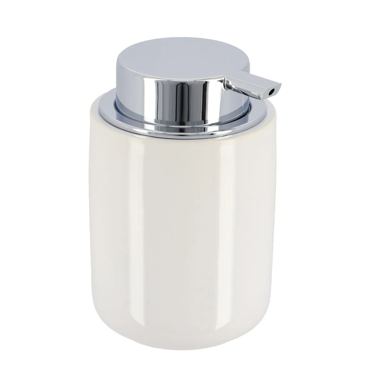 6292100 DISPENSER SĂPUN CERAMICĂ 235 ML ROTUND - ALB / CROM - imagine 1