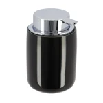 DISPENSER SĂPUN CERAMICĂ 235 ML ROTUND - NEGRU / CROM