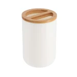 SUPORT PERIUȚE PLASTIC / BAMBUS COMP ROTUND - ALB