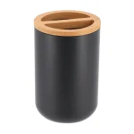 SUPORT PERIUȚE PLASTIC / BAMBUS COMP ROTUND - NEGRU