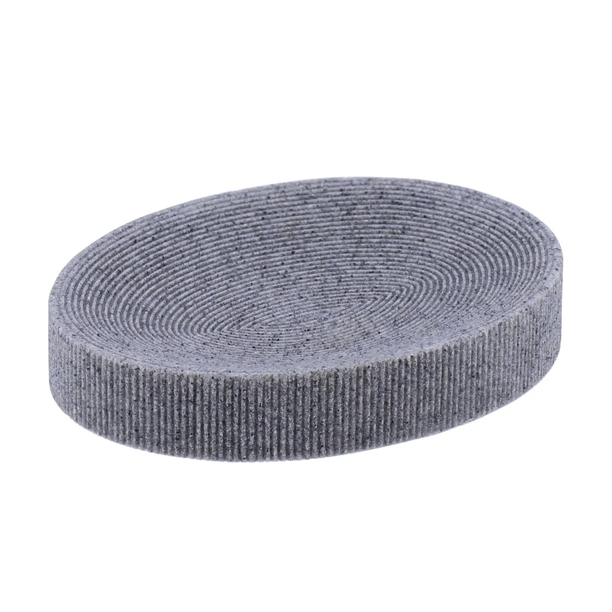 64104180 SĂPUNIERA POLIRĂȘINĂ STRIATII OVAL - GRI - imagine 1