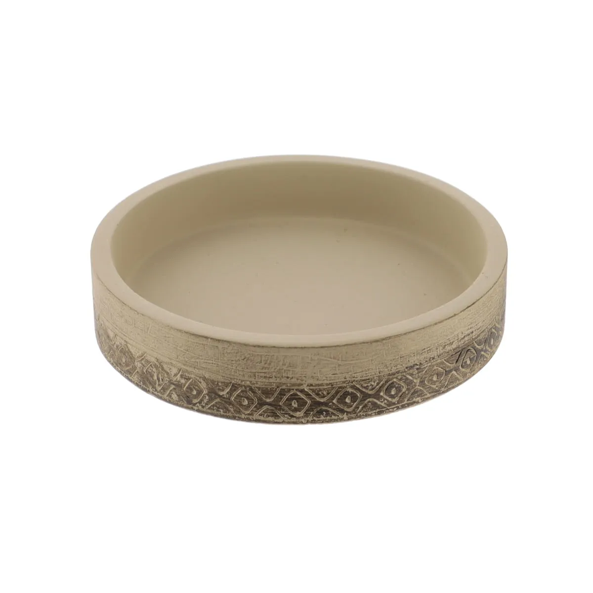 64117161 SĂPUNIERA CERAMICĂ ROTUND - BEJ - imagine 1