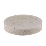 SĂPUNIERA POLIRĂȘINĂ ROTUNDĂ DESIGN PIATRĂ - GRI