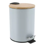 COȘ GUNOI 3L METAL CAPAC  BAMBUS INCHIDERE LENTA - AZUR | COȘURI DE GUNOI BAIE