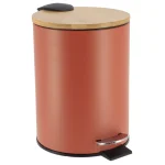 COȘ GUNOI 3L METAL CAPAC  BAMBUS INCHIDERE LENTA - CARAMIZIU | COȘURI DE GUNOI BAIE