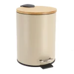 COȘ GUNOI 3L METAL CAPAC  BAMBUS INCHIDERE LENTA - GREIGE | COȘURI DE GUNOI BAIE