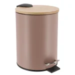 COȘ GUNOI 3L METAL CAPAC  BAMBUS INCHIDERE LENTA - CAPPUCCINO | COȘURI DE GUNOI BAIE