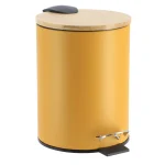 COȘ GUNOI 3L METAL CAPAC  BAMBUS INCHIDERE LENTA - ORANGE | COȘURI DE GUNOI BAIE