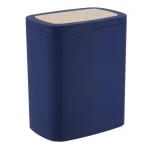 COȘ GUNOI CU CAPAC PLASTIC EFECT BAMBOO  5L - ALBASTRU | COȘURI DE GUNOI BAIE