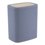 COȘ GUNOI CU CAPAC PLASTIC EFECT BAMBOO  5L - GRI | COȘURI DE GUNOI BAIE