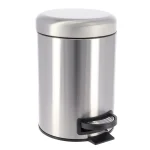 COȘ GUNOI METALIC CAPAC INCHIDERE LENTA 3L ROTUND - CROM | COȘURI DE GUNOI BAIE