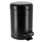 COȘ GUNOI METALIC CAPAC INCHIDERE LENTA 3L ROTUND - NEGRU MAT | COȘURI DE GUNOI BAIE