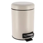 COȘ GUNOI METALIC CAPAC INCHIDERE LENTA 3L ROTUND - GREIGE | COȘURI DE GUNOI BAIE